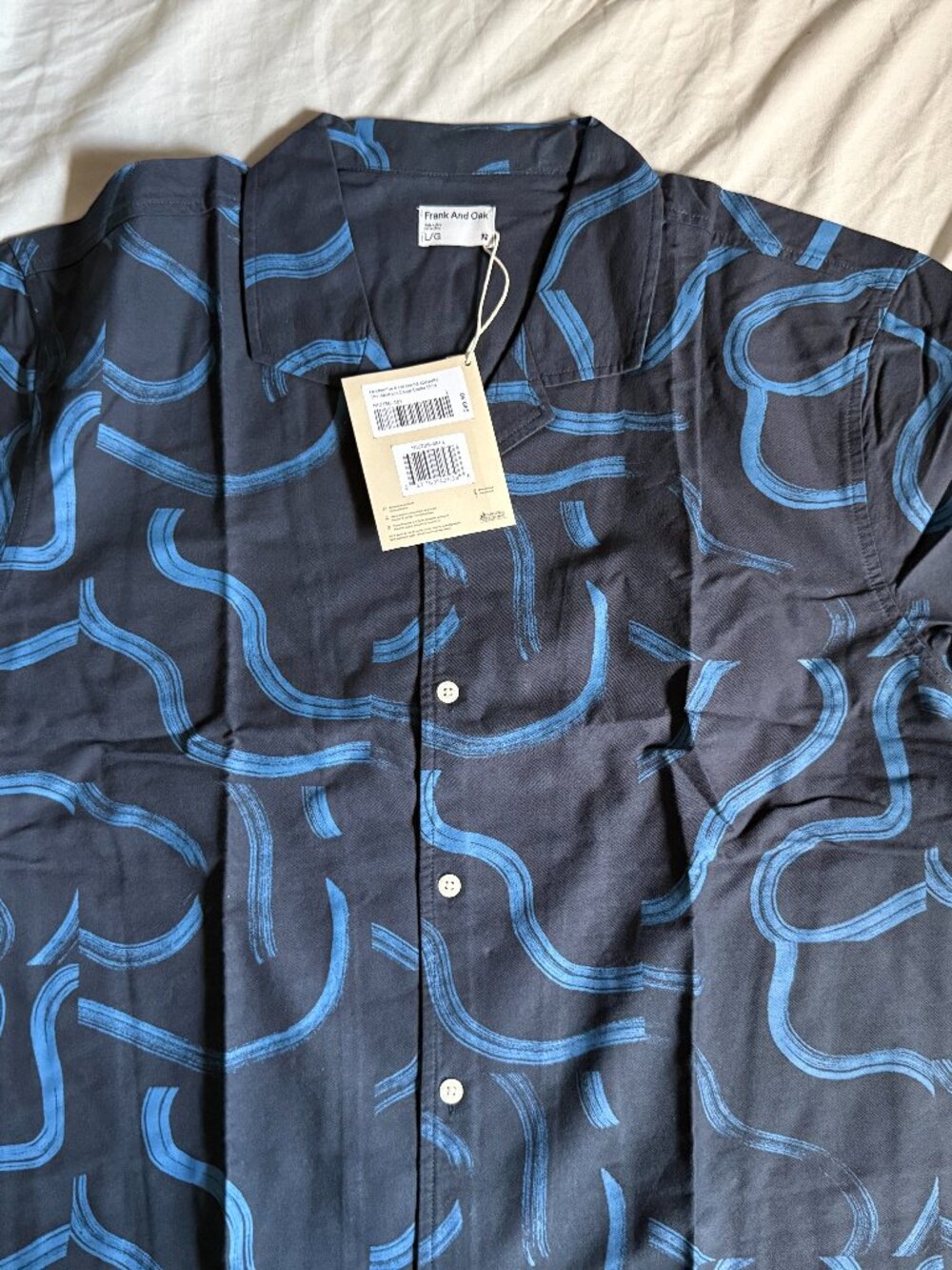 Frank & Oak Wave pattern S/S Shirt $89.50